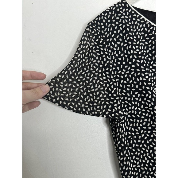 Talbots Vintage Black and White Polka Dot Short Sleeve Maxi Dress Size 6 P - Picture 3 of 7